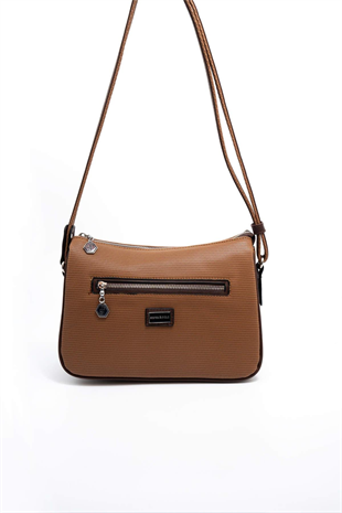Silver & Polo SP818 Kadın Çapraz Çanta Petek Karamel-Kahve