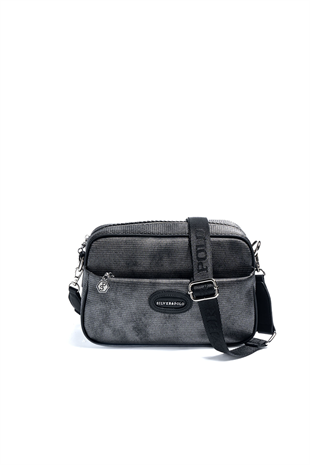 Silver & Polo SP1267 Kadın Çapraz Çanta Petek M.Gümüş-Siyah