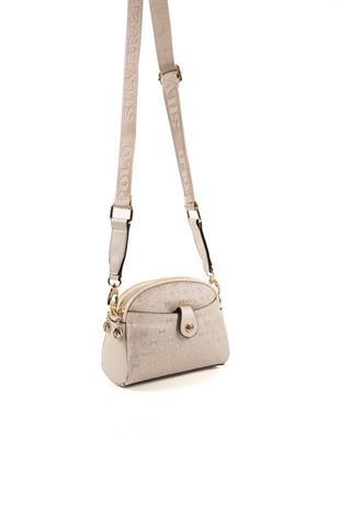 Silver & Polo SP1144 Kadın Çapraz Çanta Logolu Bej-S.Bej