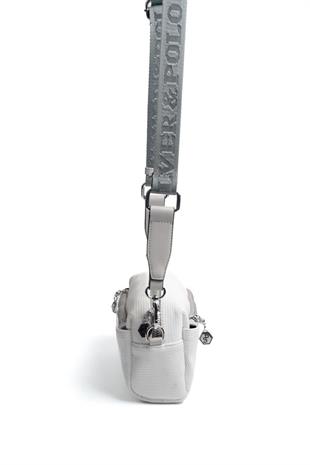 Silver & Polo SP1142 Kadın Çapraz Çanta Petek Beyaz-A.Gri