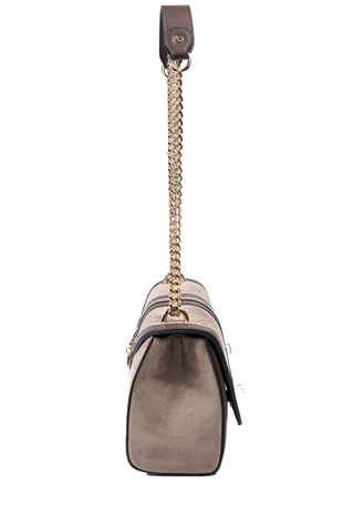 Silver & Polo SP1139 Kadın Çapraz Çanta Süet Vizon-Kahve