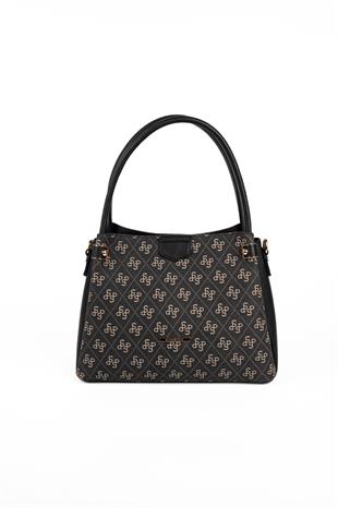 Silver & Polo SP1254 Kadın El Çantası Monogram Füme-Siyah
