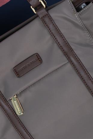 Silver Polo SP1215 Kadın Omuz Çantası Saten Kum-Kahve