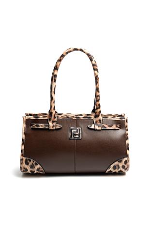 Silver & Polo SP1261 Kadın El Çantası Düz Kahve-Leopar Taba