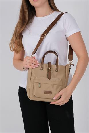 Silver & Polo SP1218 Kadın El Çantası Saten Vizon-Camel