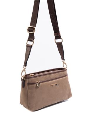 Silver & Polo SP1184 Kadın Çapraz Çanta Süet Vizon-Kahve