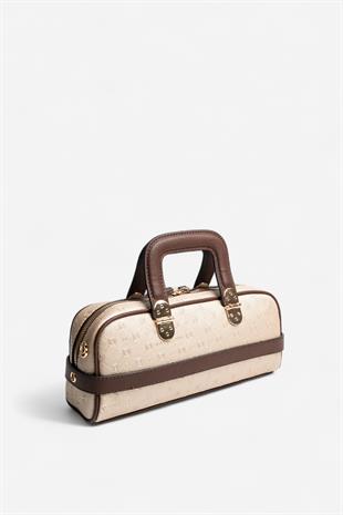 Silver & Polo SP1258 Kadın El Çantası Logolu Nut-Kahve