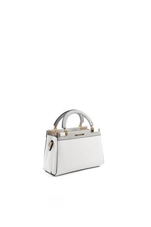 Silver & Polo SP1193 Kadın El Çantası Düz Beyaz-A.Gri