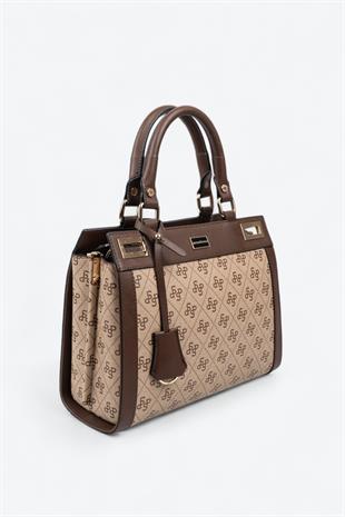 Silver & Polo Koyu Bej - Kahve SP1174 Kadın El Çantası