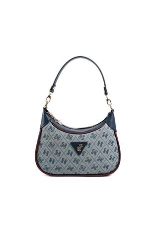 Silver Polo SP1180 Kadın Omuz Çantası Monogram Gri-Laci-Bordo