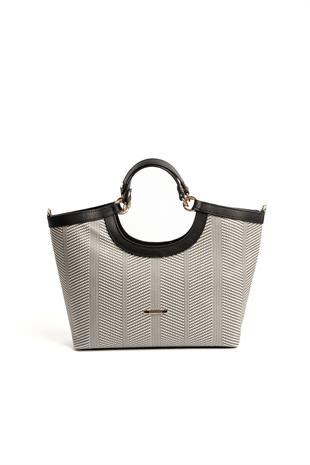 Silver & Polo Siyah Beyaz - Siyah SP1189 Kadın El Çantası