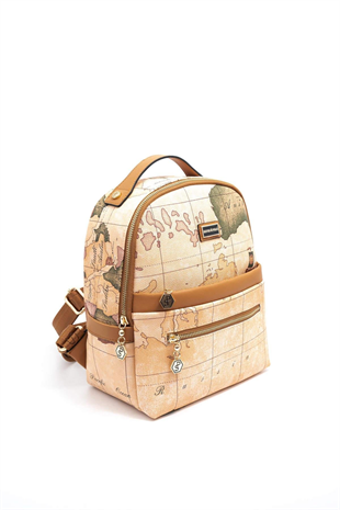 Silver & Polo SP1061 Kadın Sırt Çantası Harita Pudra-A.Taba