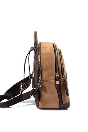 Silver & Polo SP1265 Kadın Sırt Çantası Süet Taba-Kahve