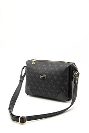 Silver & Polo SP784 Kadın Çapraz Çanta Monogram Siyah