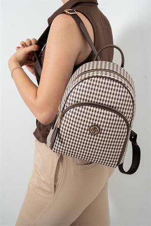 Silver & Polo Kahve Sarı - Kahve SP1062 Kadın Sırt Çantası