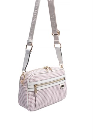 Silver & Polo SP1280 Kadın Çapraz Çanta King Desen Bordo-Kemik