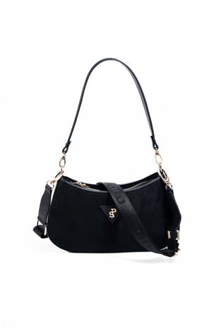 Silver & Polo SP1251 Kadın Omuz Çantası Süet Siyah-Siyah