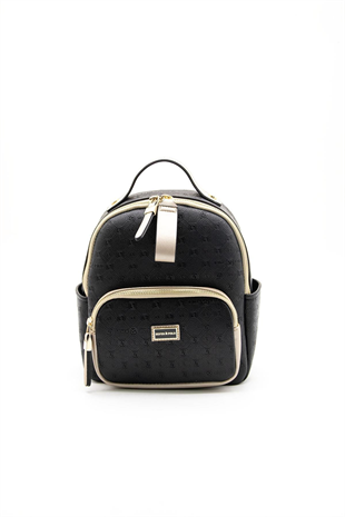 Silver & Polo SP1130 Kadın Sırt Çantası Logolu Siyah-S.Nut