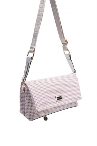 Silver & Polo SP1278 Kadın Çapraz Çanta King Desen Bordo-Kemik