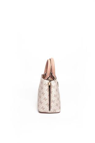 Silver & Polo SP987 Kadın El Çantası Şeritli Monogram Pembe-Somon