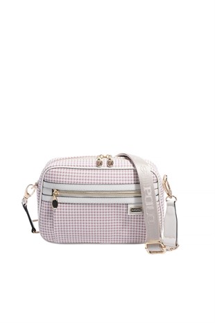 Silver & Polo SP1280 Kadın Çapraz Çanta King Desen Bordo-Kemik