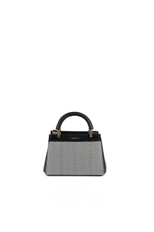Silver & Polo Siyah Beyaz - Siyah SP1193 Kadın Çanta Modelleri>El Çantası