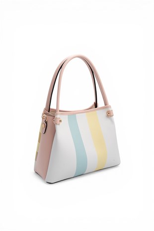 Silver & Polo SP1254 Kadın El Çantası Ekose Lila-Pembe