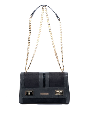 Silver Polo SP1139 Kadın Çapraz Çanta Süet Siyah-Siyah