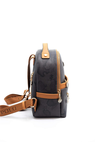 Silver & Polo SP1061 Kadın Sırt Çantası Harita Siyah-A.Taba