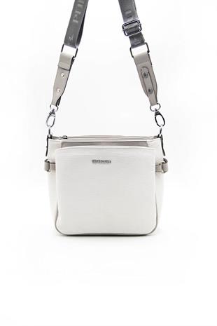 Silver & Polo SP884 Kadın Çapraz Çanta Petek Beyaz-A.Gri