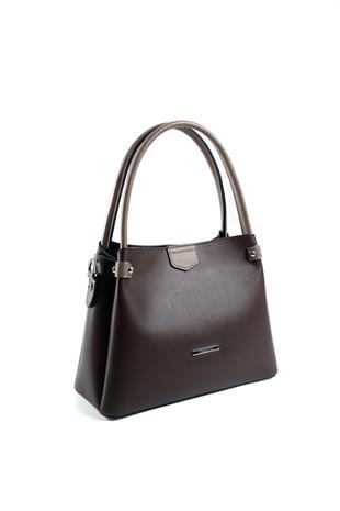 Silver & Polo SP1254 Kadın El Çantası Düz Kahve-Vizon