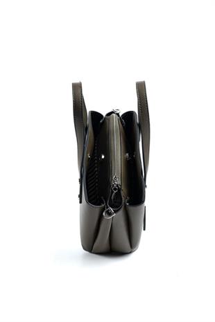 Silver & Polo SP1021 Kadın El Çantası Düz Zeytuni-Zeytuni