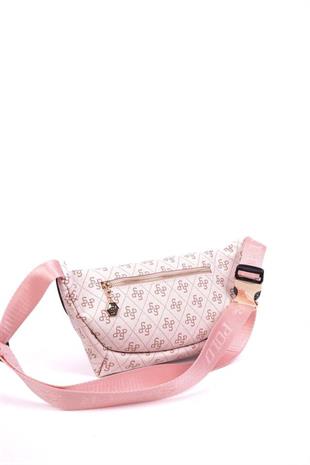 Silver & Polo SP1192 Kadın Bel Çantası Monogram Pembe-Somon