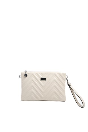 Silver & Polo SP1250 Kadın Portföy & Clutch Crash Bej-Bej