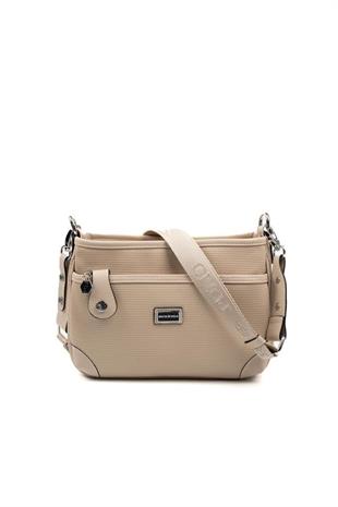 Silver & Polo SP1160 Kadın Çapraz Çanta Petek Bej-A.Taba