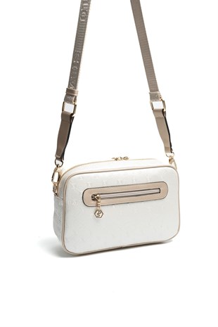 Silver & Polo SP1280 Kadın Çapraz Çanta Logolu Sedef-S.Nut