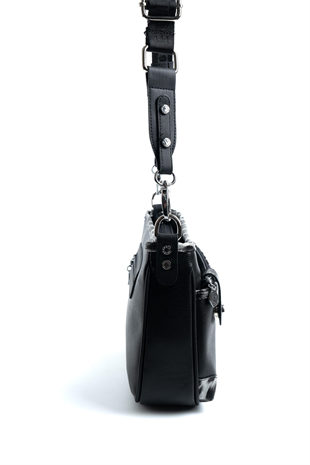 Silver & Polo SP1160 Kadın Çapraz Çanta Düz Siyah-Leopar Gri