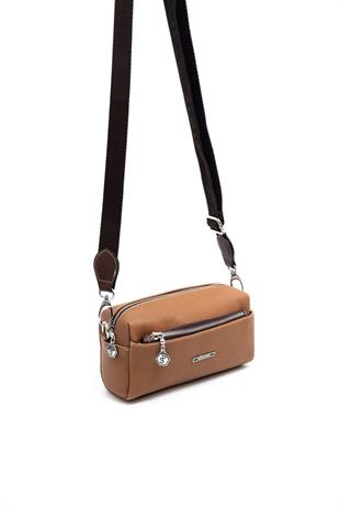 Silver & Polo SP1142 Kadın Çapraz Çanta Petek Karamel-Kahve