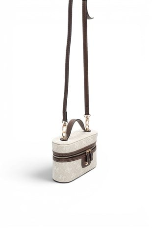 Silver Polo Taş - Kahve Monogram Kadın El Çantası SP1195