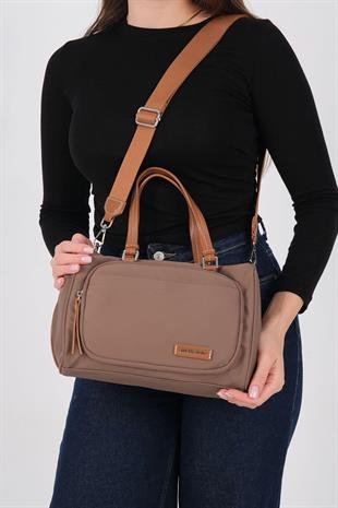 Silver Polo SP1227 Kadın Omuz Çantası Saten Kahve-Taba