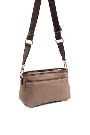 Silver & Polo SP1184 Kadın Çapraz Çanta Süet Vizon-Kahve