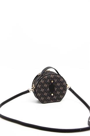Silver Polo Füme - Siyah Monogram Kadın Çapraz Çanta SP1163
