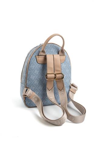 Silver & Polo SP945 Kadın Sırt Çantası Monogram Mavi-Ten