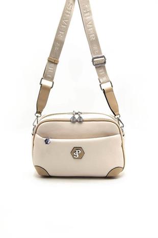 Silver & Polo SP1094 Kadın Çapraz Çanta Petek Bej-Ten