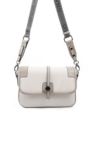 Silver & Polo SP1182 Kadın Çapraz Çanta Petek Beyaz-A.Gri