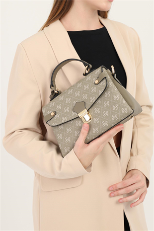 Silver & Polo SP1159 Kadın El Çantası Monogram Y.Yeşil-Y.Yeşil