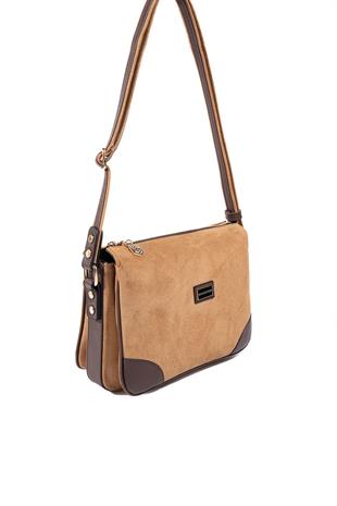 Silver & Polo SP784 Kadın Çapraz Çanta Süet Taba-Kahve