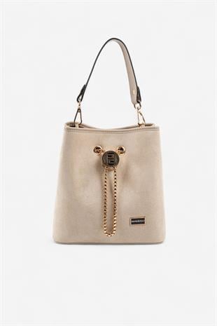 Silver & Polo SP967 Kadın Çapraz Çanta Süet Bej-Kum