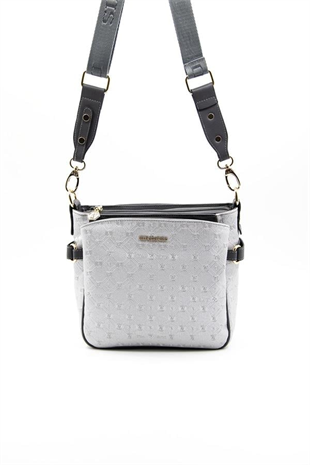 Silver & Polo SP884 Kadın Çapraz Çanta Logolu A.Gümüş-Antrasit