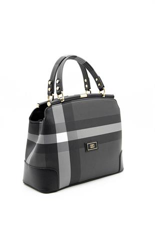 Silver & Polo SP706 Kadın El Çantası Ekose Siyah
